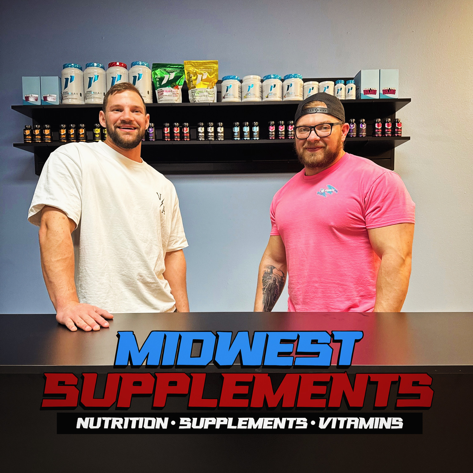 Behind the counter at Midwest Supplements